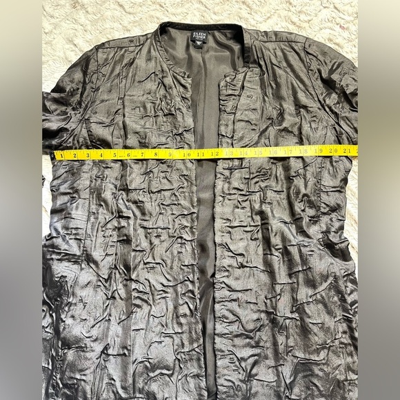 Eileen Fisher Silk Jacket Brown Mandarin Collar 
Size PL - Picture 8 of 8